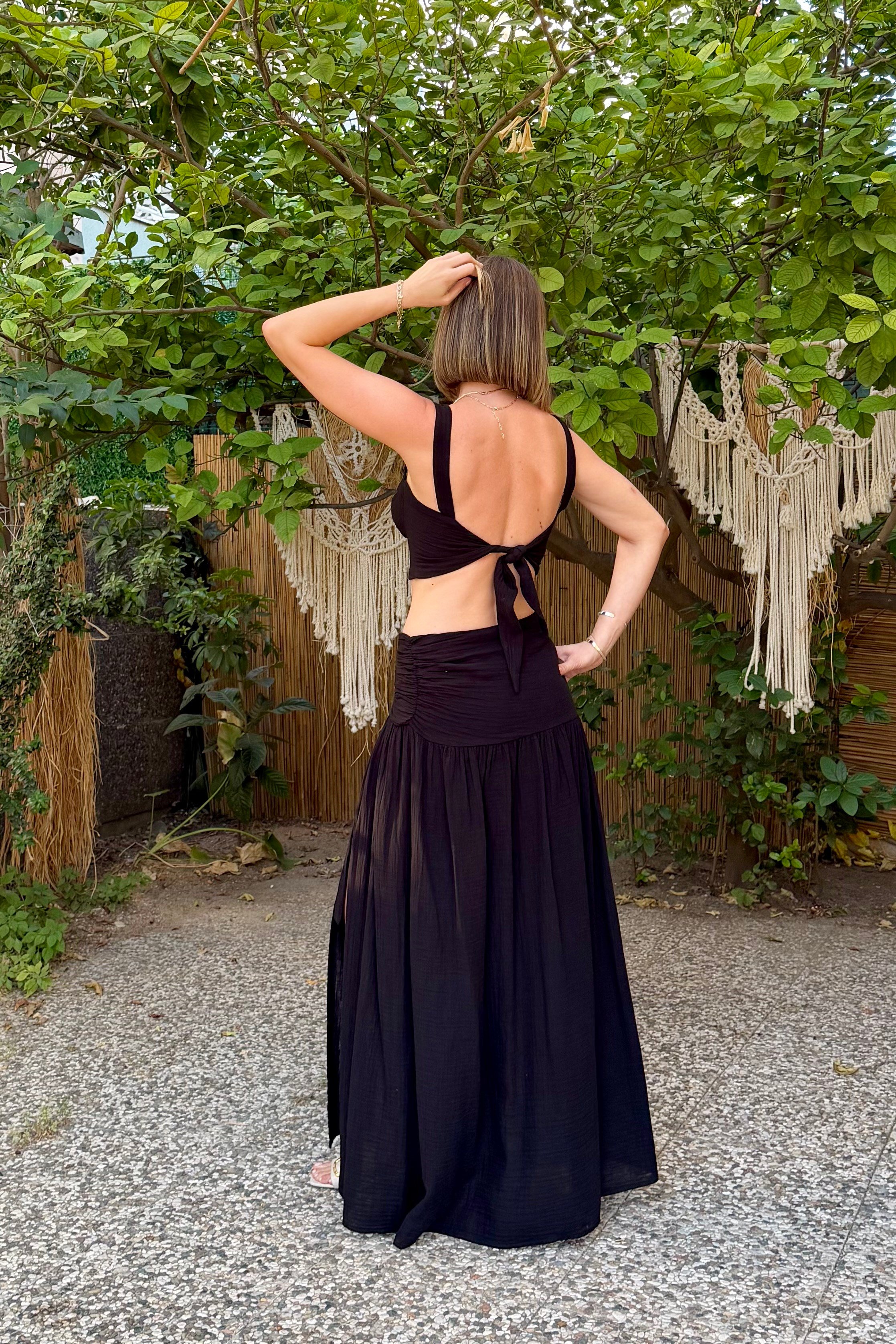 . - Mezula Drape Müslin Takım - Siyah