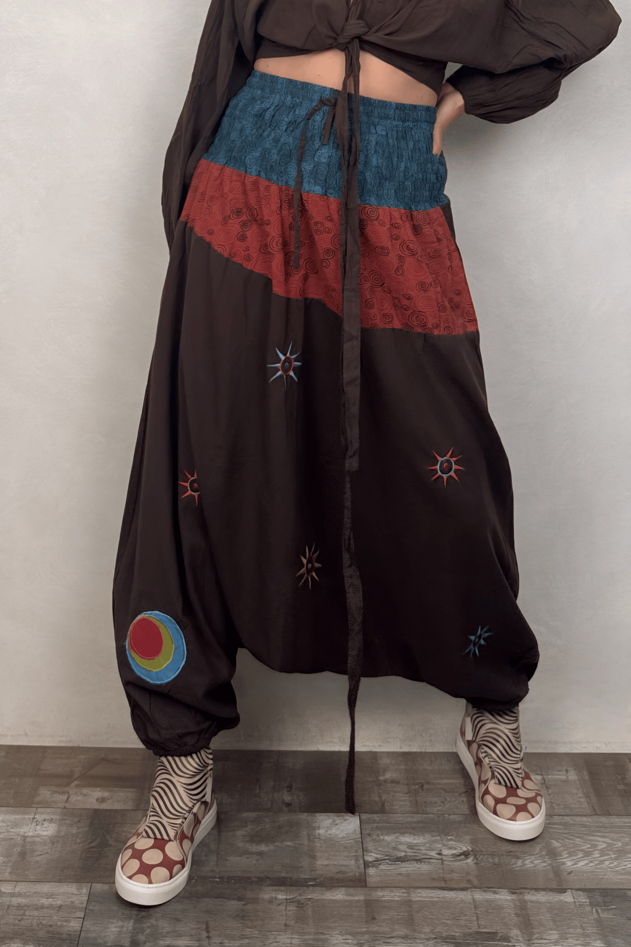 Nepal Clown Şalvar - Kahve Petrol