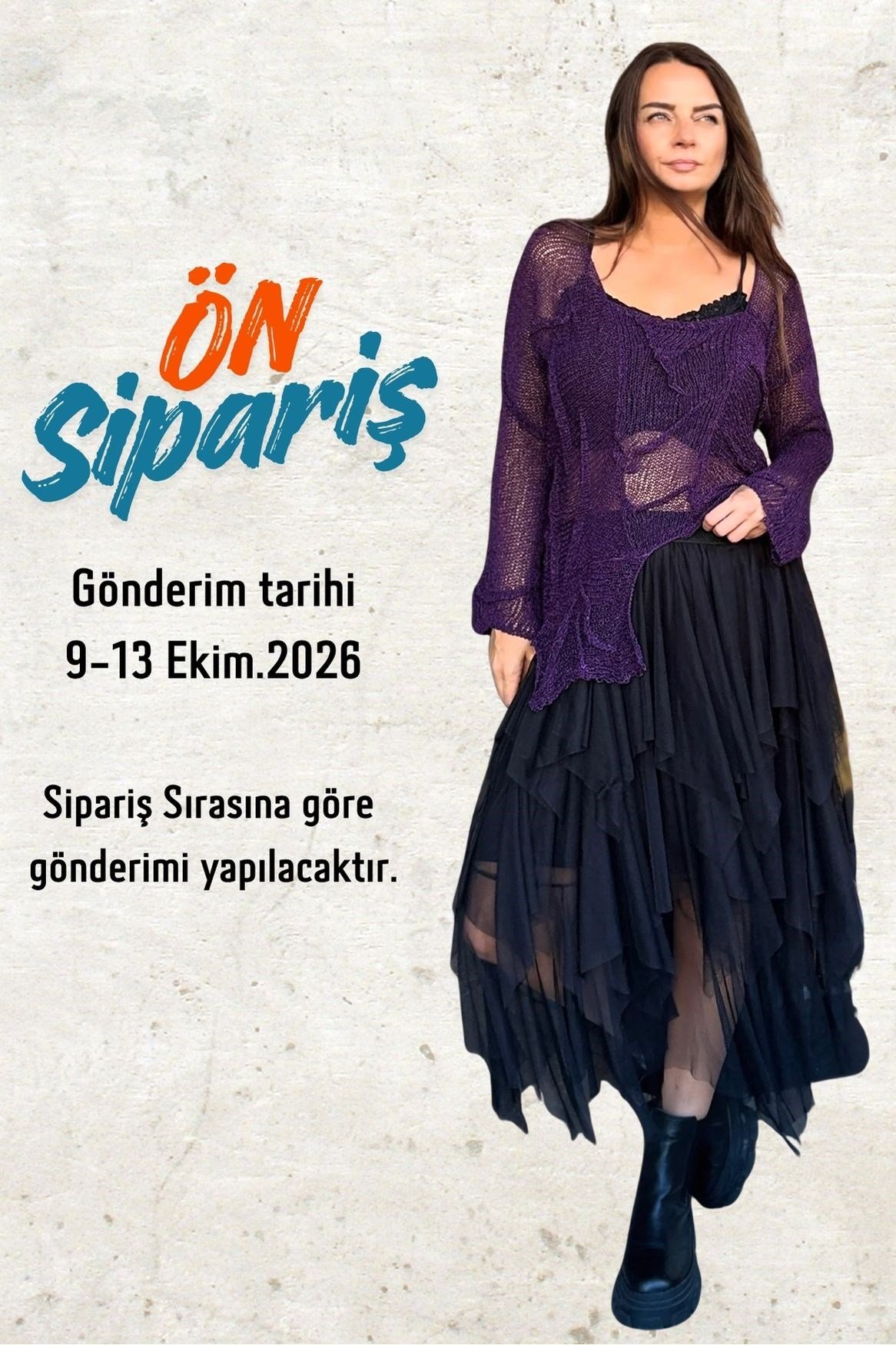 . - Pera Bluz ve Kat Kat Tül Etek Kombin - Mor Siyah