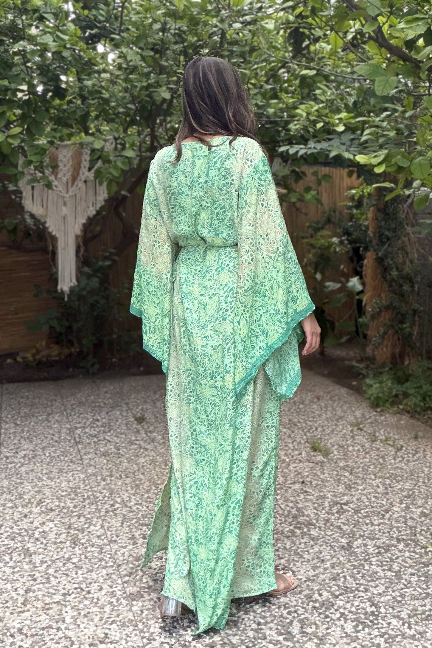. - Rinaya Kimono Kol Elbise - Yeşim Yeşil