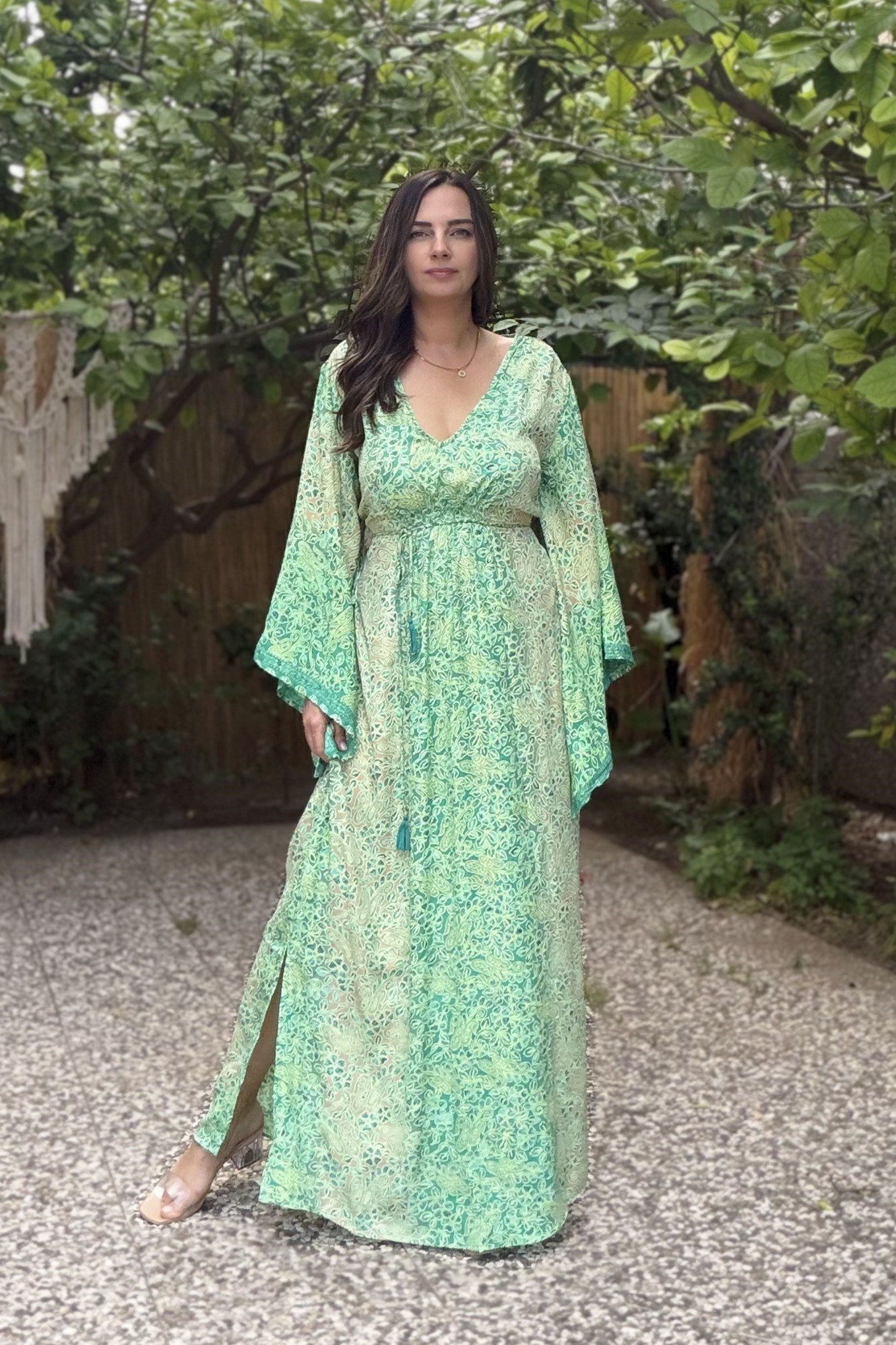. - Rinaya Kimono Kol Elbise - Yeşim Yeşil