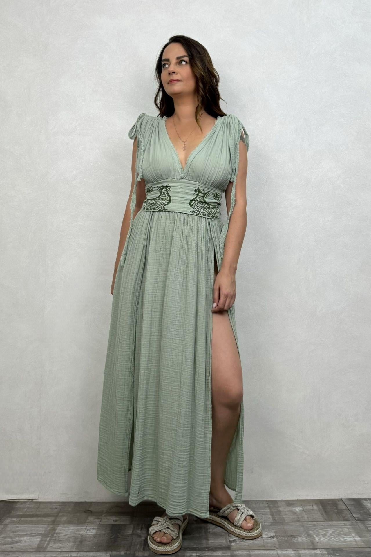 Şahmeran Elbise - Mint Yeşil