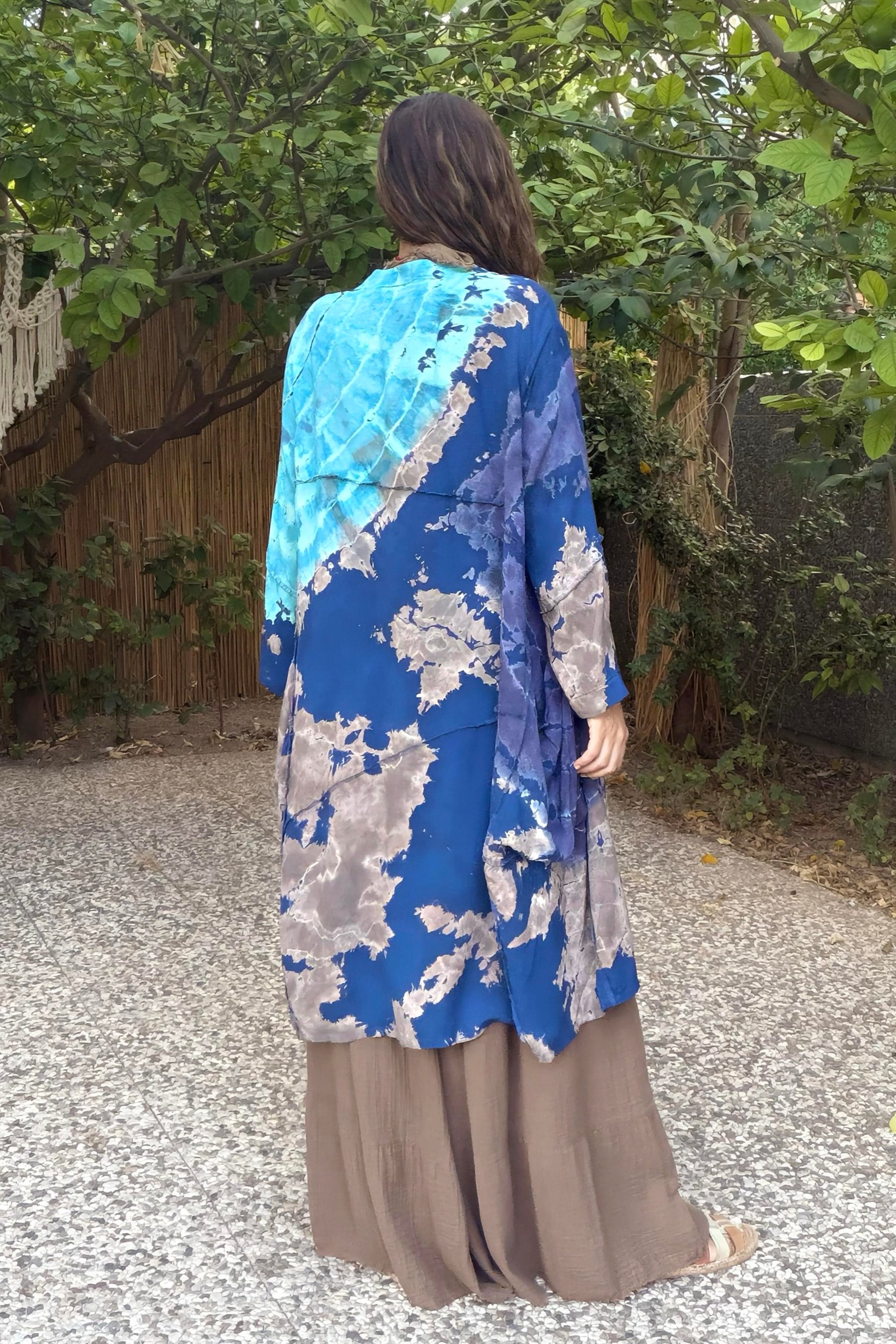 . - Salaş Batik Kaftan - Mavi Vizon 