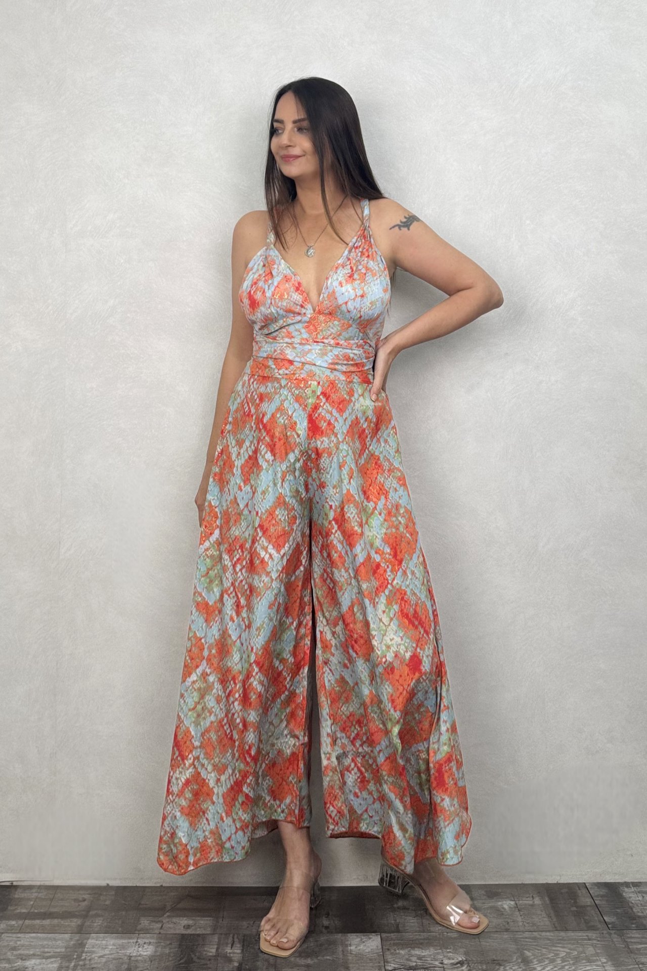 Trieste İpek Tulum - Silver Orange