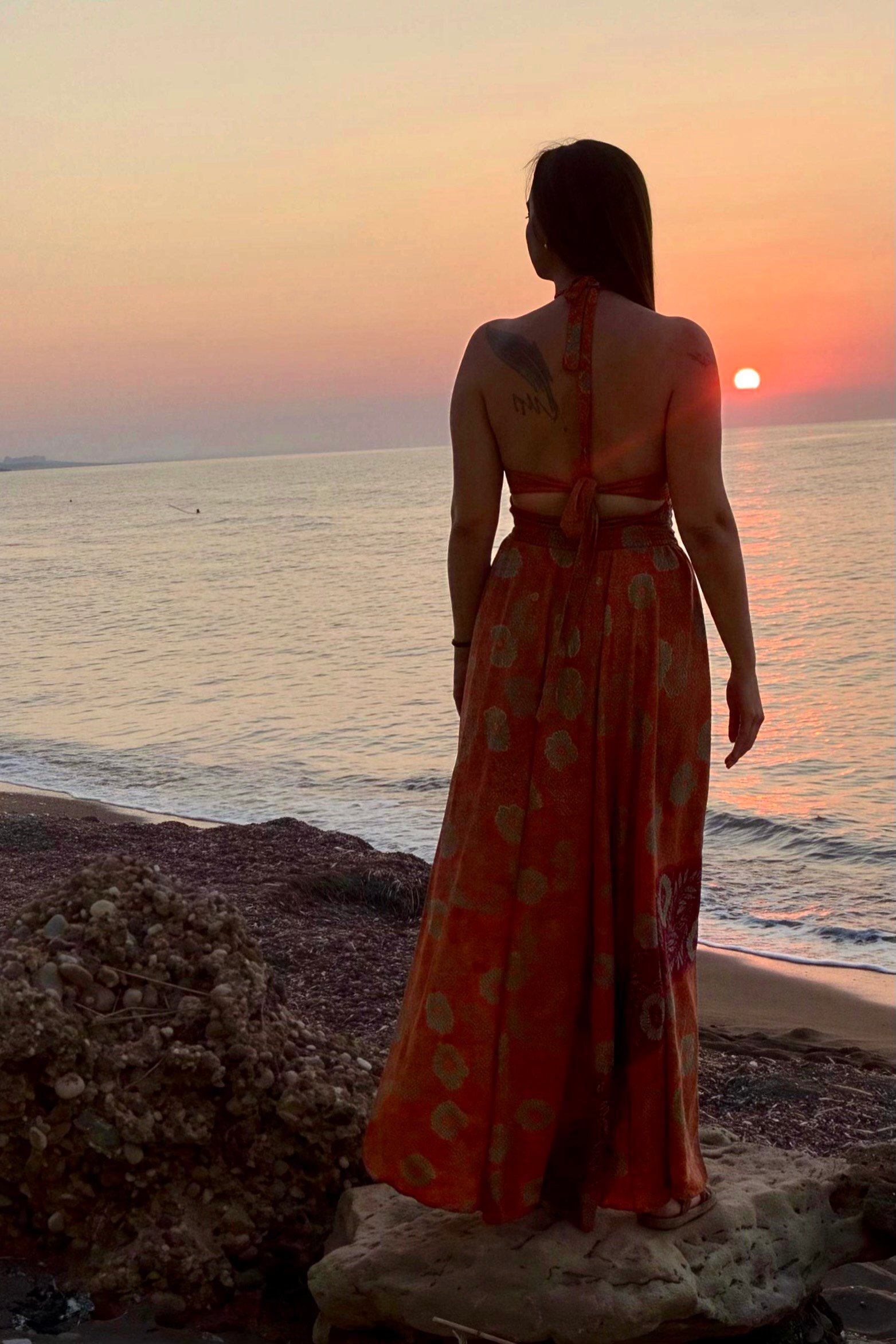 . - Victoria İpek Elbise - Tropikal Sunset