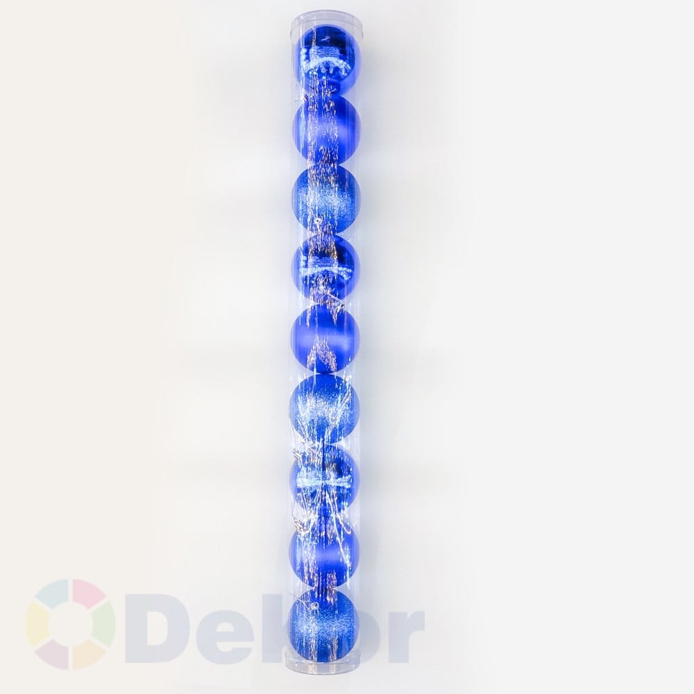 10 cm Yılbaşı Topu Blue 9 Lu Set / Parlak-Mat-Simli