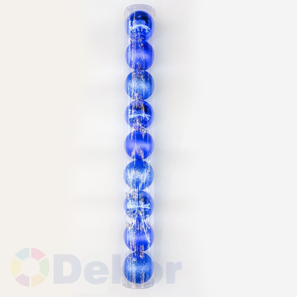 10 cm Yılbaşı Topu Blue 9 Lu Set / Parlak-Mat-Simli