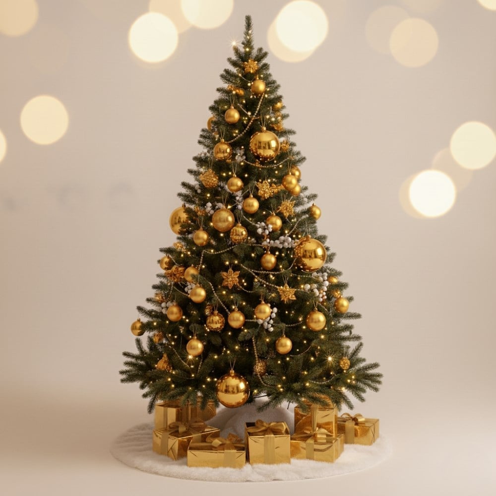 10 cm Yılbaşı Topu Gold 9 Lu Set / Parlak-Mat-Simli