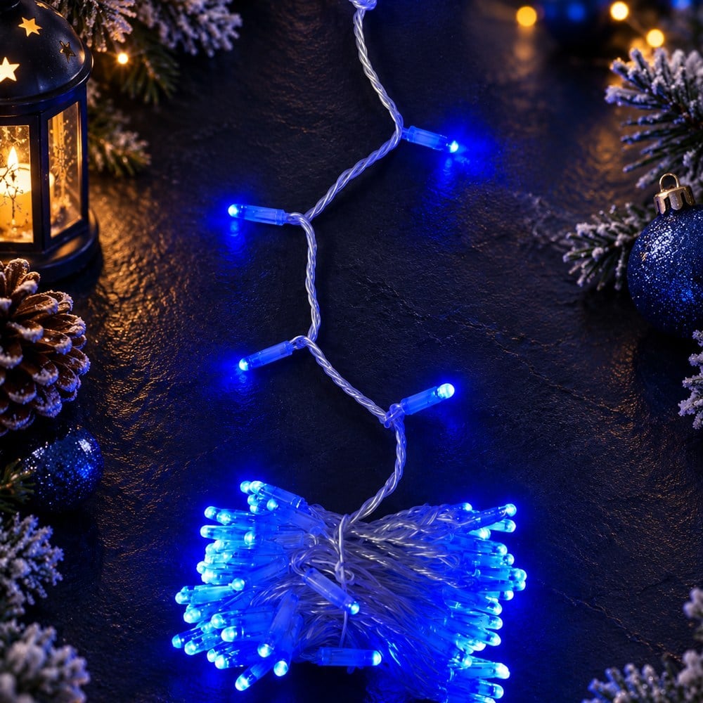 10 metre Eklenebilir İP Led Mavi Şeffaf Kablo 24V