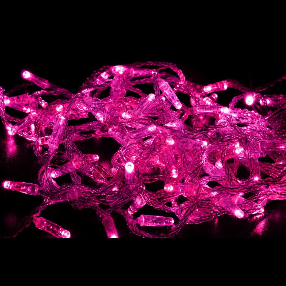 10 metre Eklenebilir İP Led Pembe Şeffaf Kablolu