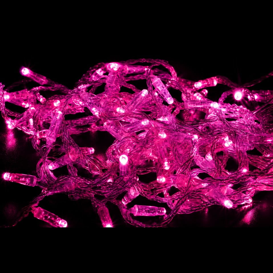 10 metre Eklenebilir İP Led Pembe Şeffaf Kablolu
