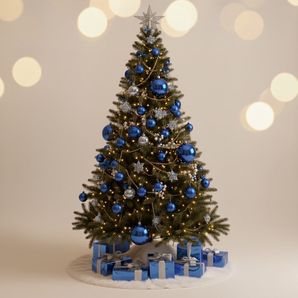 20 cm Yılbaşı Topu Blue PARLAK