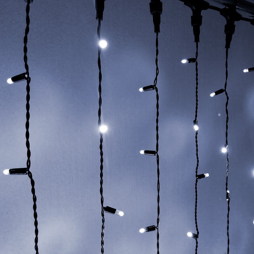 20 Metre Eklenebilir İp Led Beyaz Işık Siyah Kablo İç Mekan