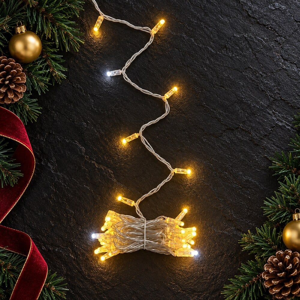 5 metre Eklenebilir İP Led Günışığı Beyaz Flaşlı Şeffaf Kablo 50L