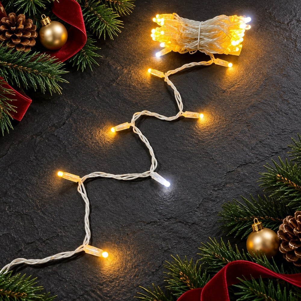 5 metre Eklenebilir İP Led Günışığı Beyaz Flaşlı Şeffaf Kablo 50L