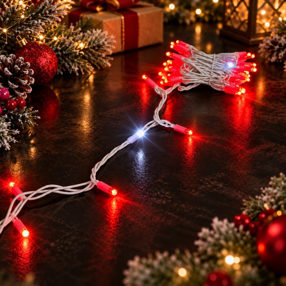 5 metre Eklenebilir İP Led Kırmızı Beyaz Flaşlı 50L-1