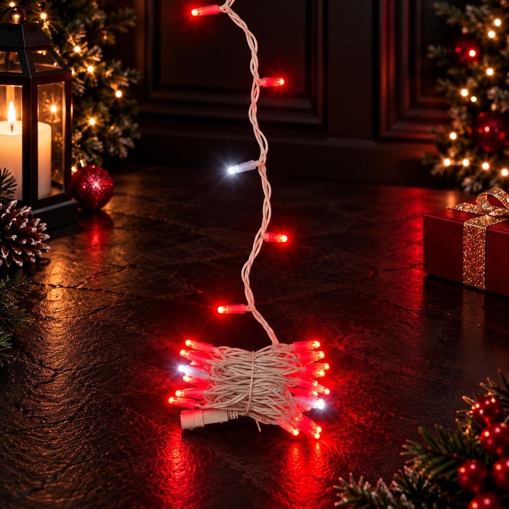 5 metre Eklenebilir İP Led Kırmızı Beyaz Flaşlı 50L-1
