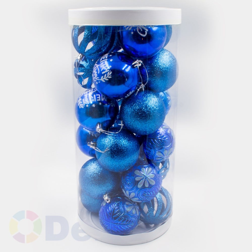 8 cm Yılbaşı Topu Blue 24 Lü Set