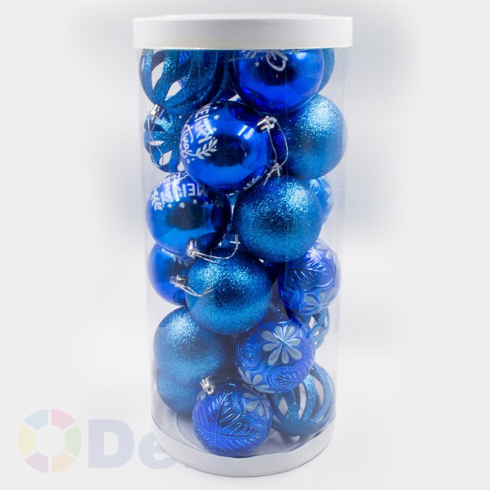 8 cm Yılbaşı Topu Blue 24 Lü Set