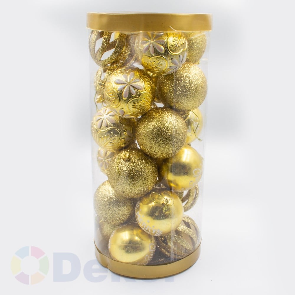 8 cm Yılbaşı Topu Gold 24 Lü Set