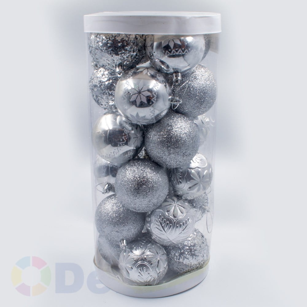 8 cm Yılbaşı Topu Silver 24 Lü Set