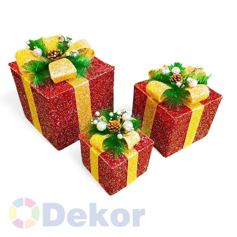 Hediye Kutusu 25/20/15 cm Kırmızı Simli