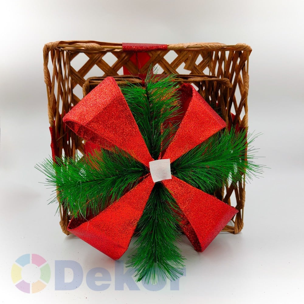 Hediye Kutusu Seti 15/20/25 cm Rattan Kırmızı