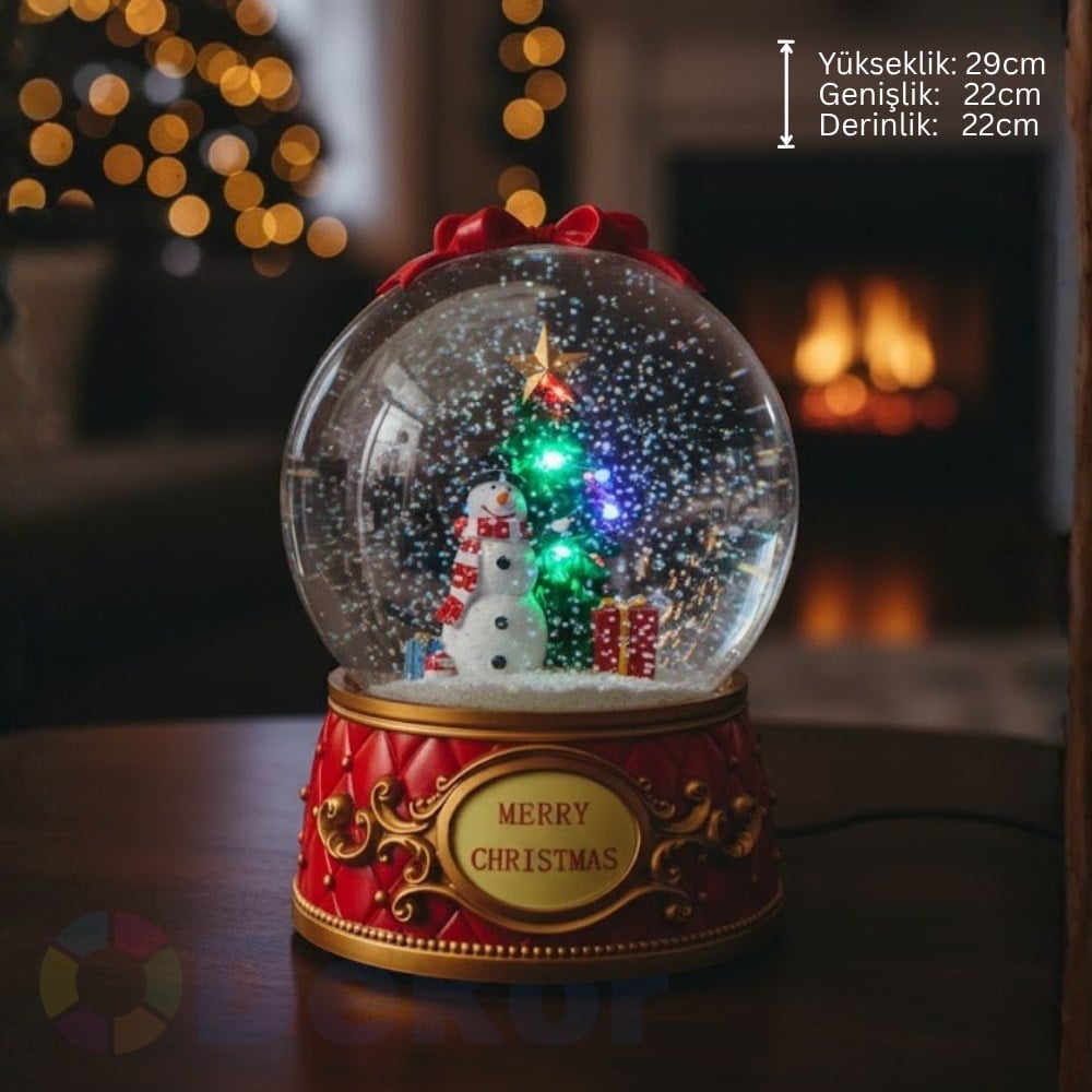 IŞIKLI NOEL AĞACI KAR KÜRESİ