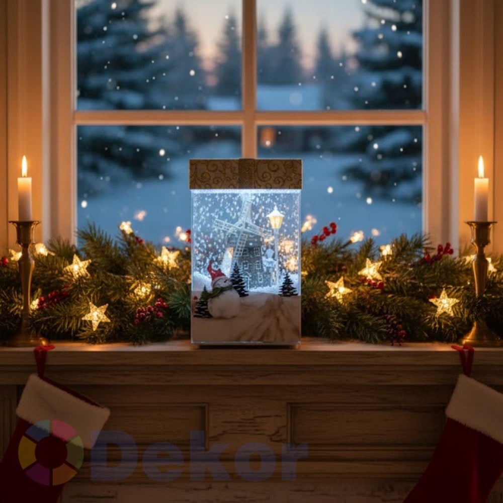 KAR EFEKTLİ DEĞİRMEN DEKORU