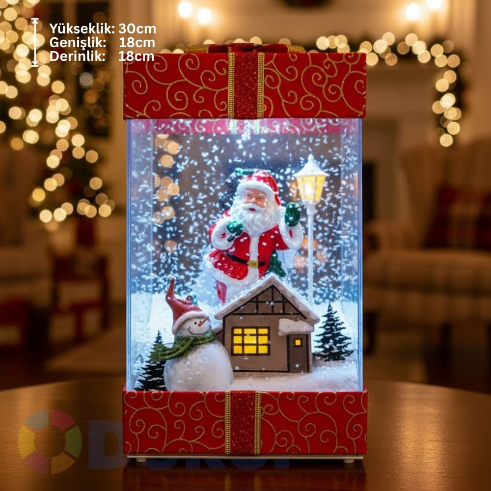 KAR EFEKTLİ NOEL BABA DEKOR KUTUSU
