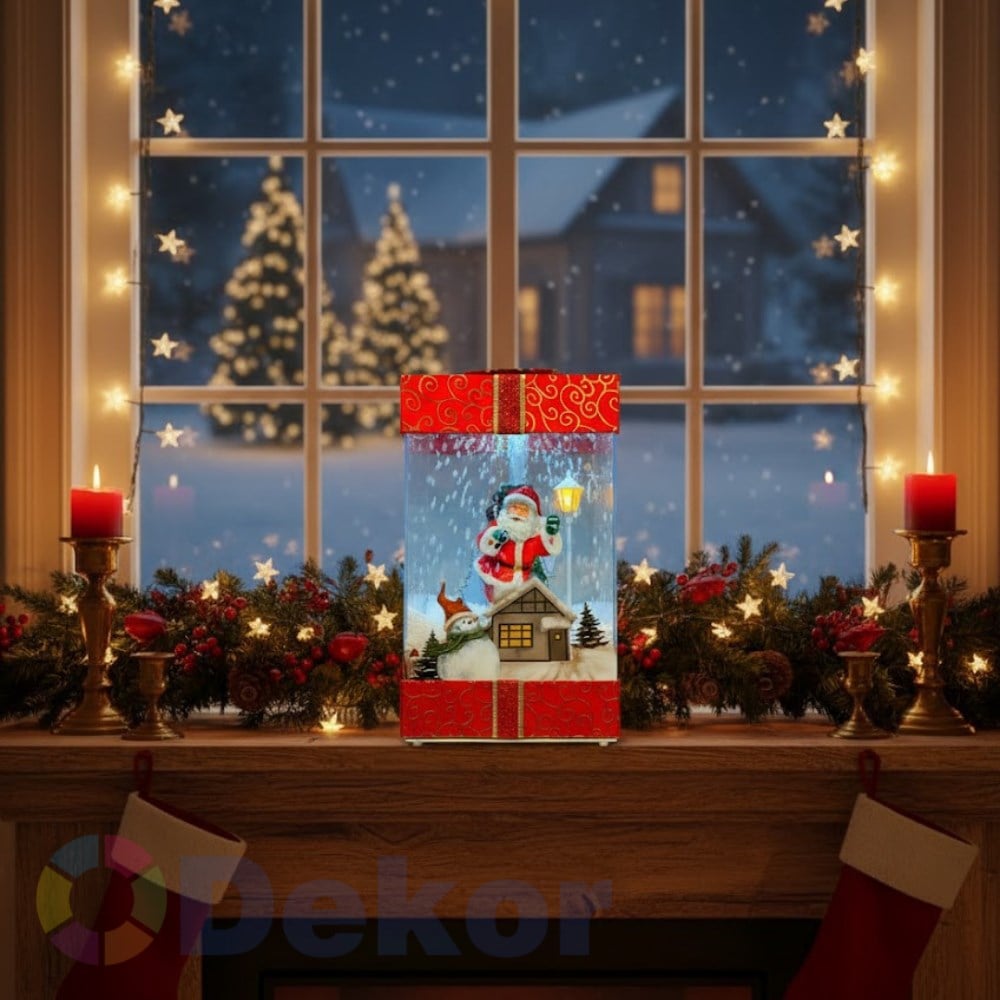 KAR EFEKTLİ NOEL BABA DEKOR KUTUSU
