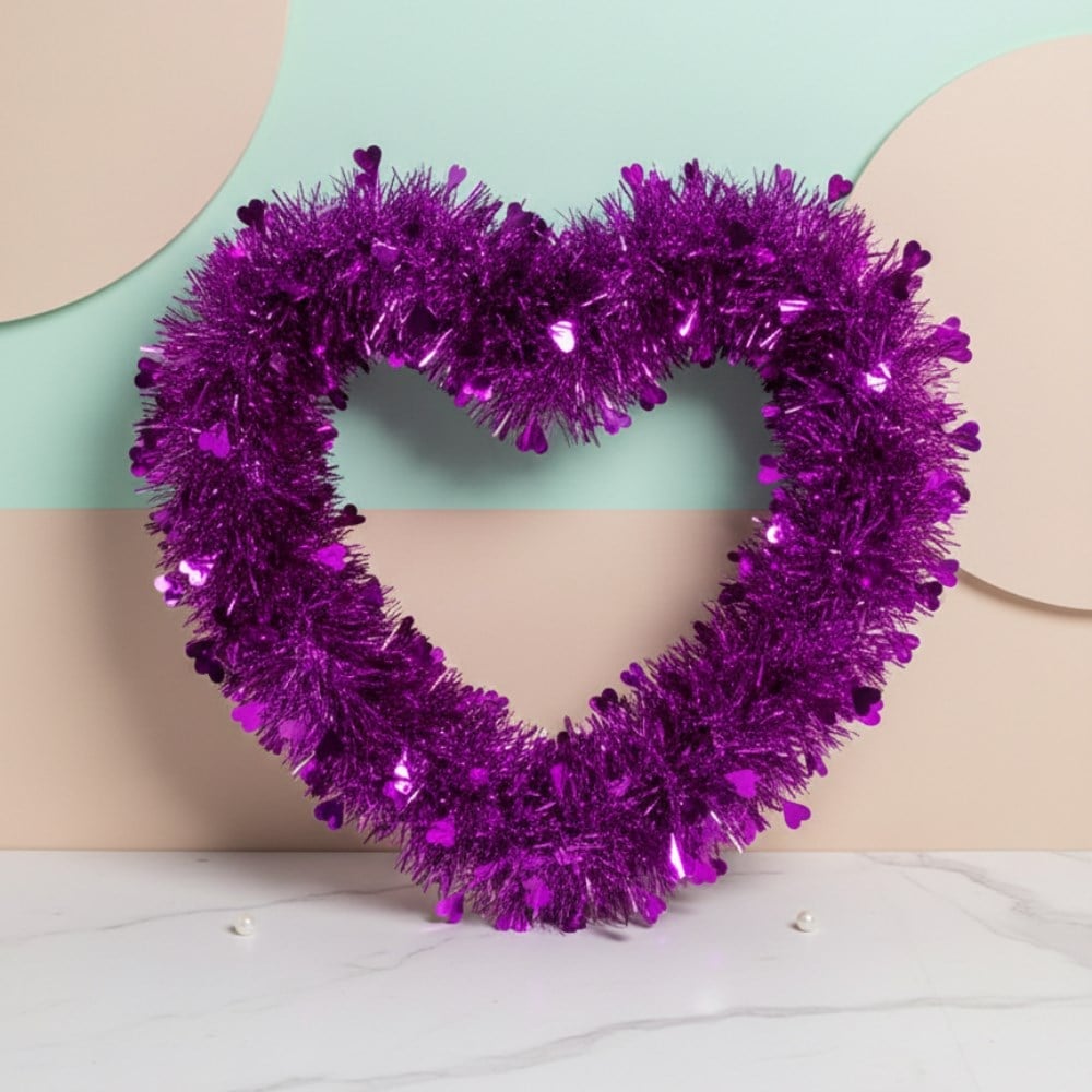 Mor Pullu Kalp Süsü