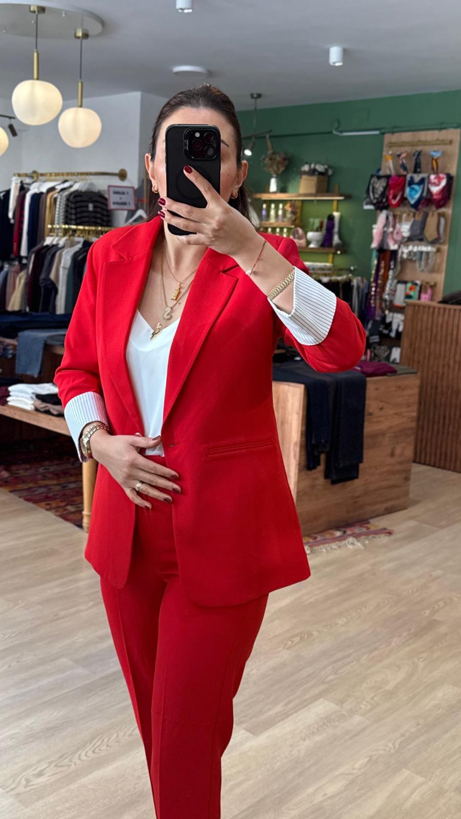 Pantolon Ceket Takım Kırmızı