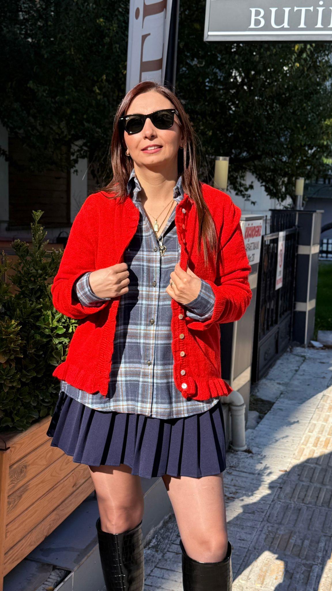 Pileli Şortlu Etek Lacivert