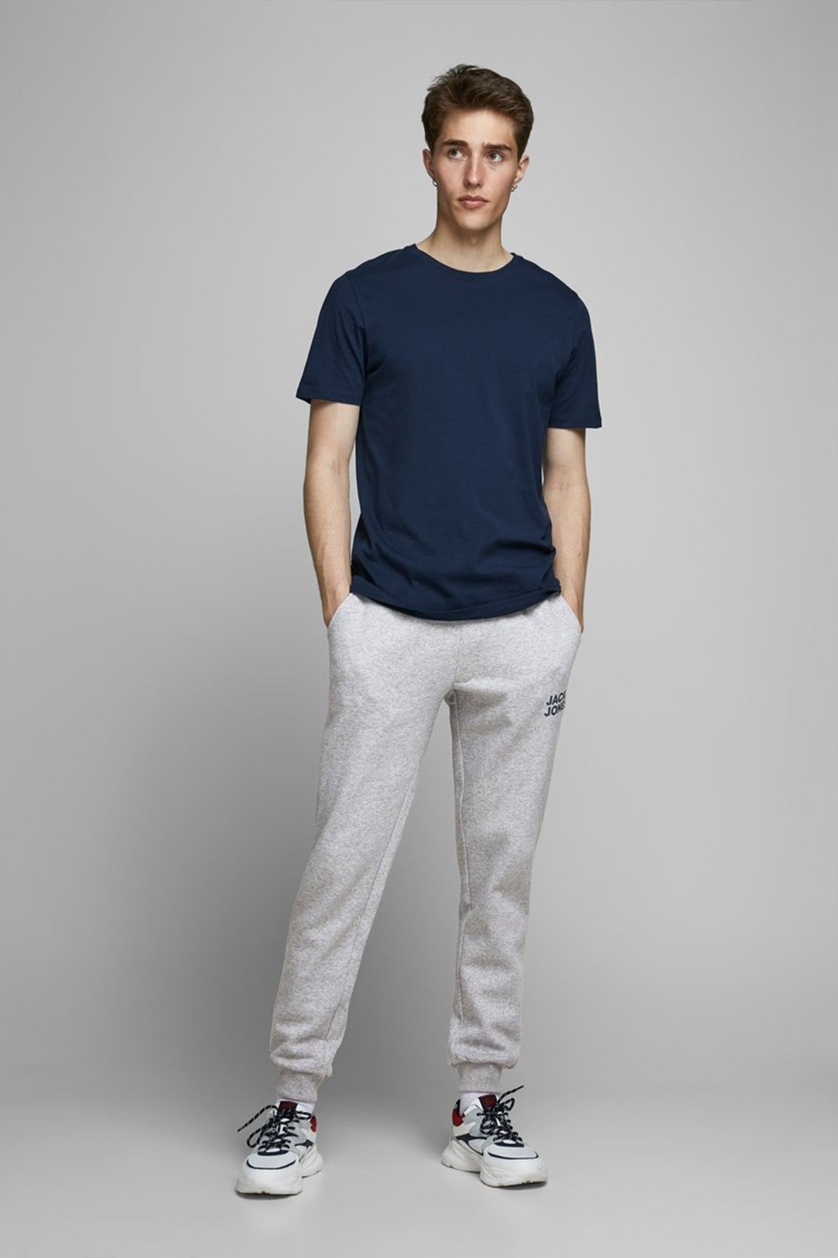 JACK & JONES ERKEK EŞOFMAN ALTI 12178421-LIGHT-GREY