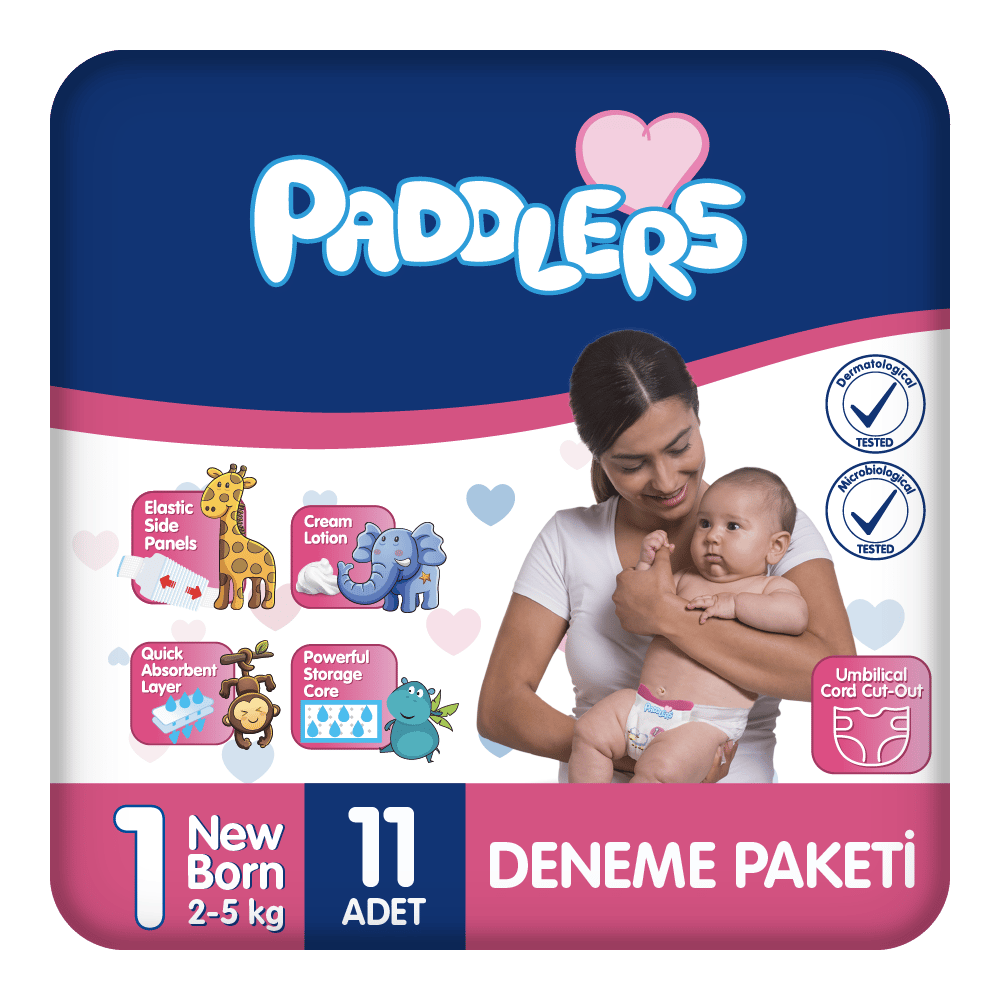 Paddlers Bebek Bezi 1 Numara Yenidoğan 11 Adet (2-5 Kg) Deneme Paketi