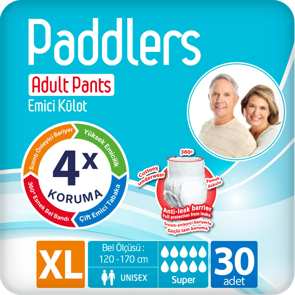 Paddlers Yetişkin Hasta Emici Külot Bez X-Large 30 Adet