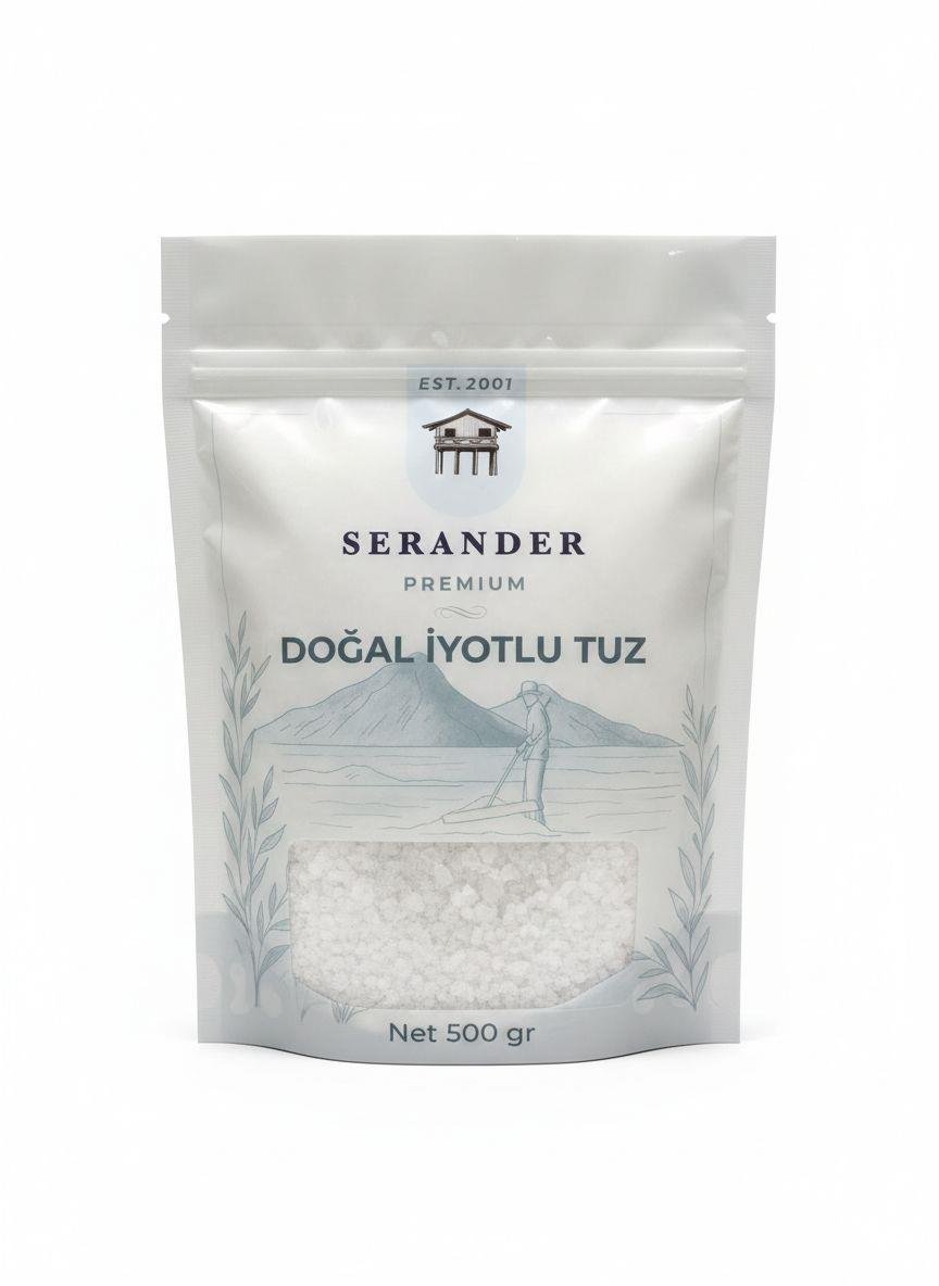 SERANDER DOĞAL İYOTLU TUZ 500gr (Sofrada Öğütme)