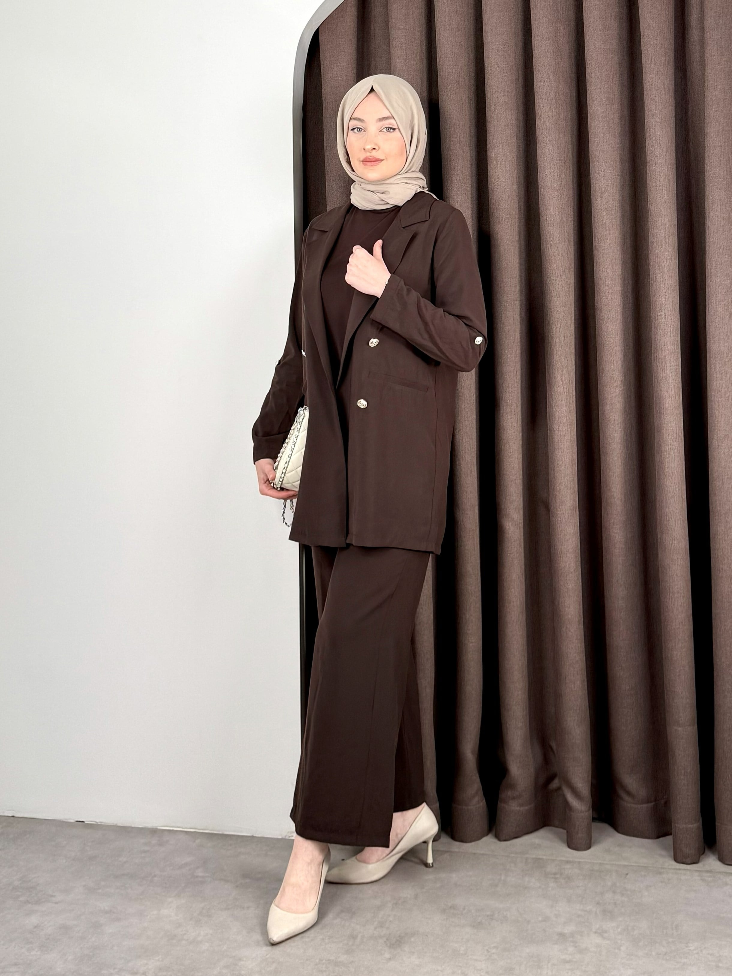 BLAZER CEKET TAKIM KAHVE