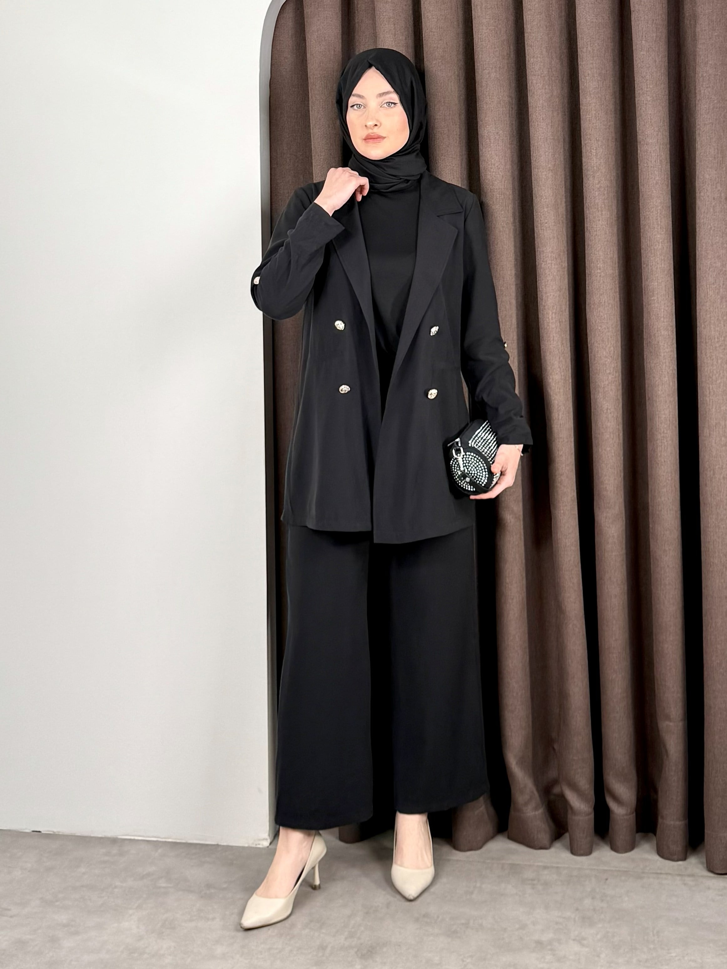 BLAZER CEKET TAKIM SİYAH