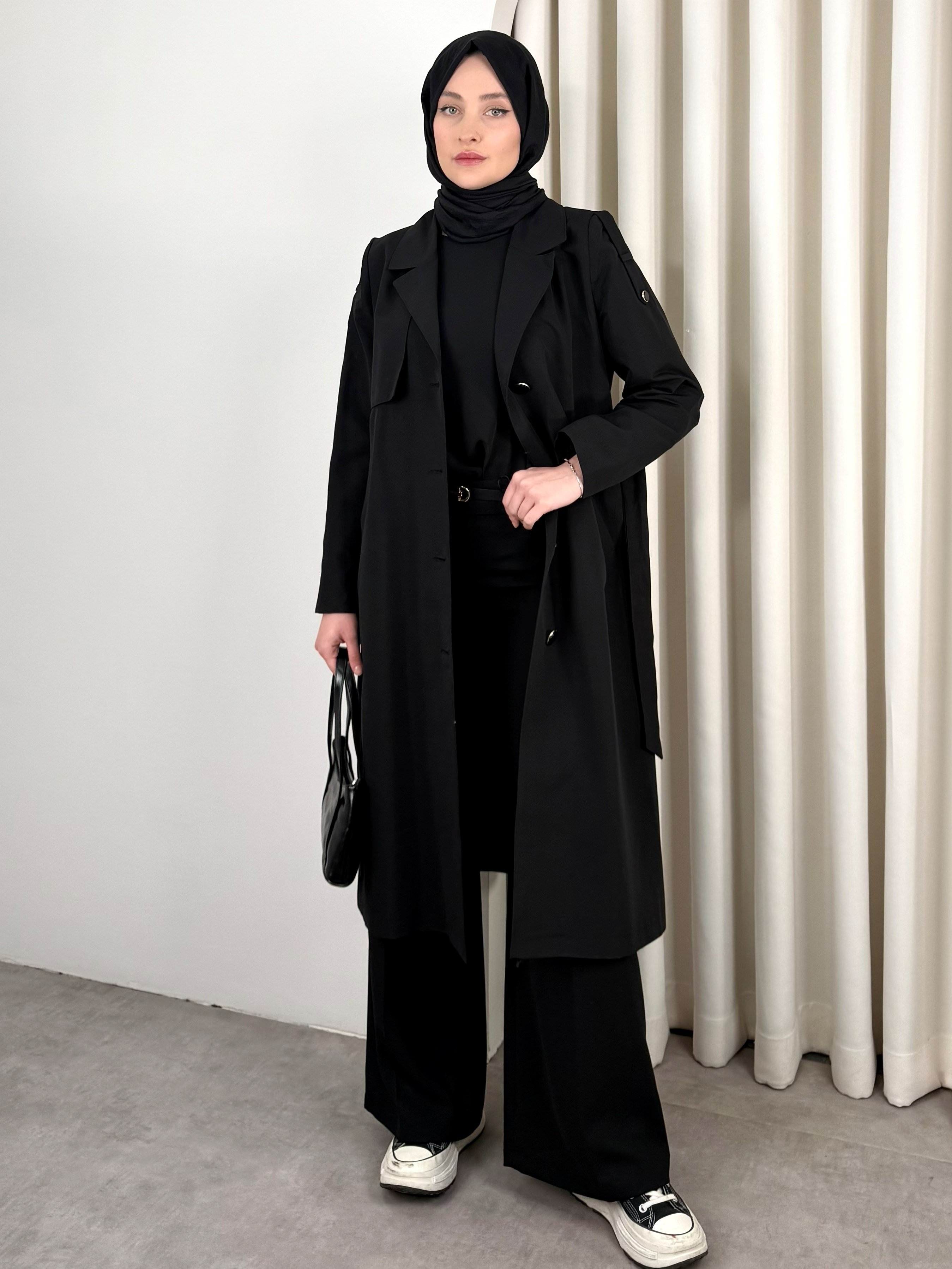 MONO TRENCH SİYAH