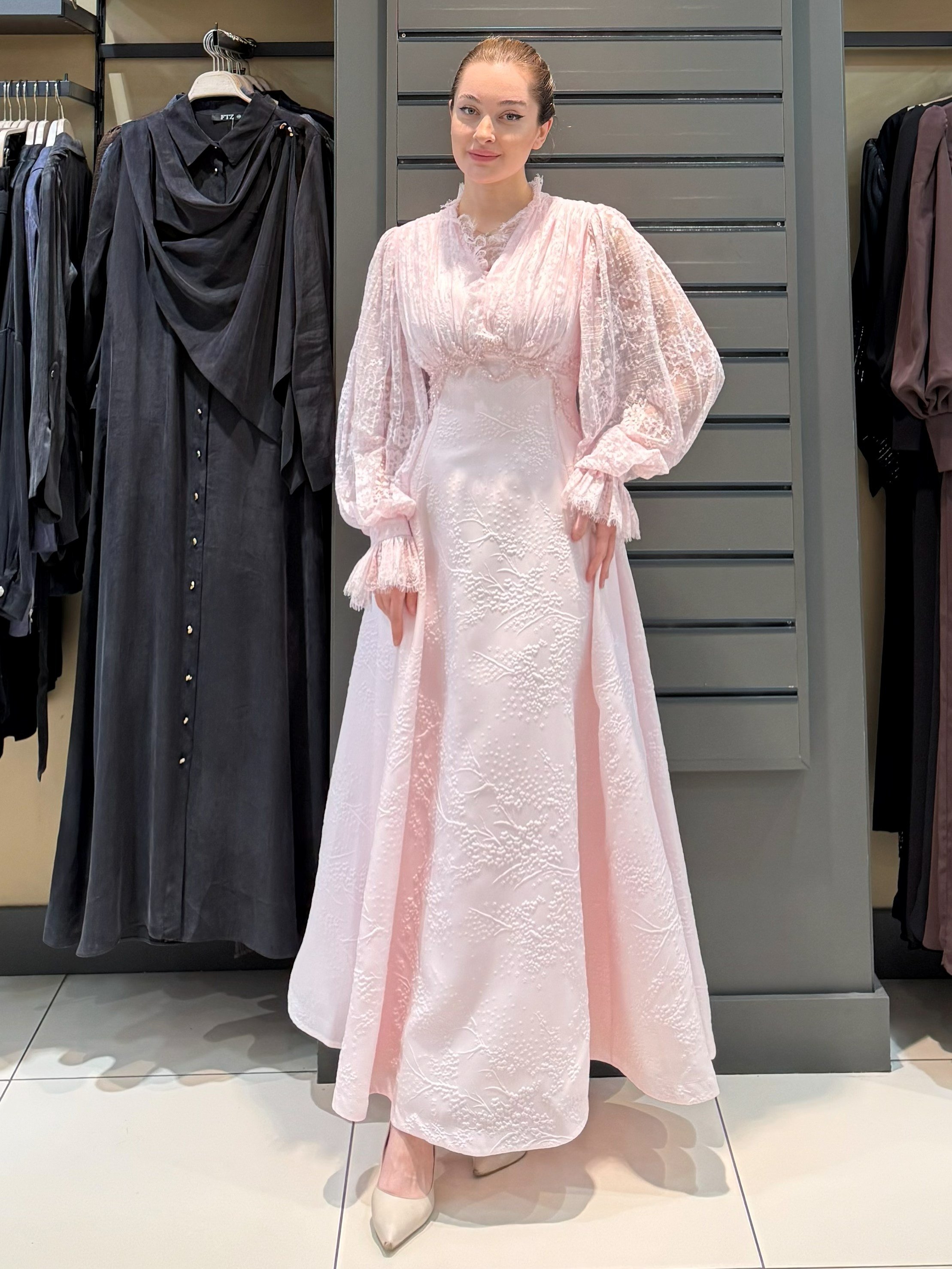 ÖZEL TASARIM ELBİSE PEMBE