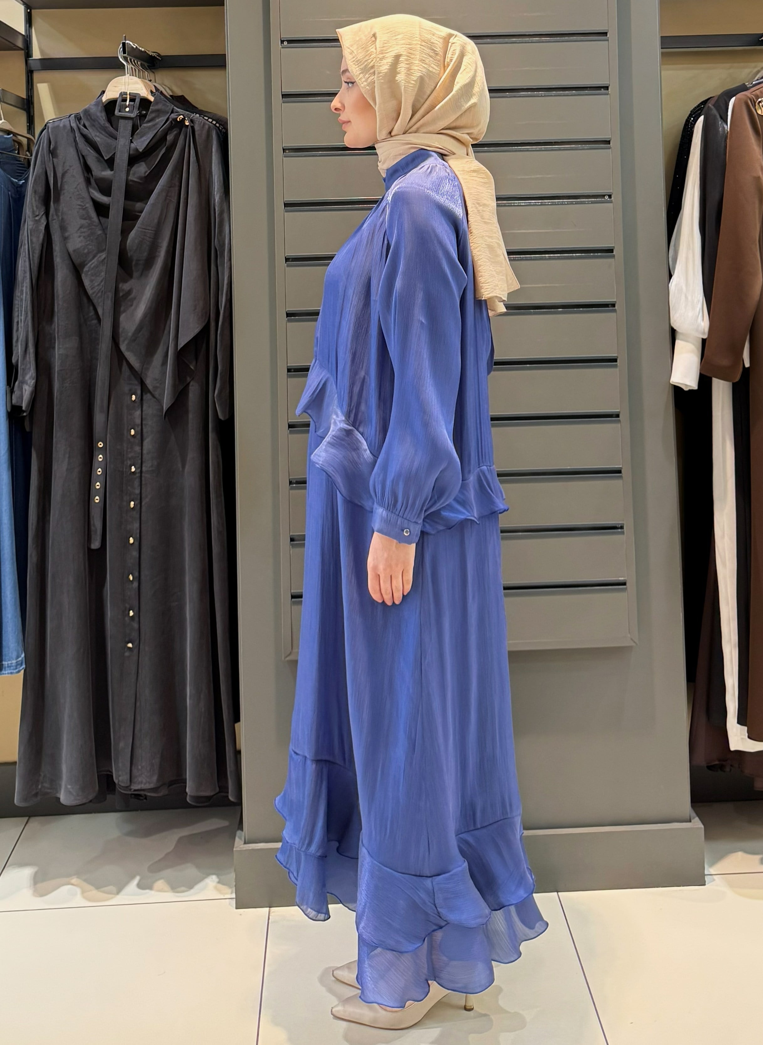 ŞİFON ELBİSE İNDİGO