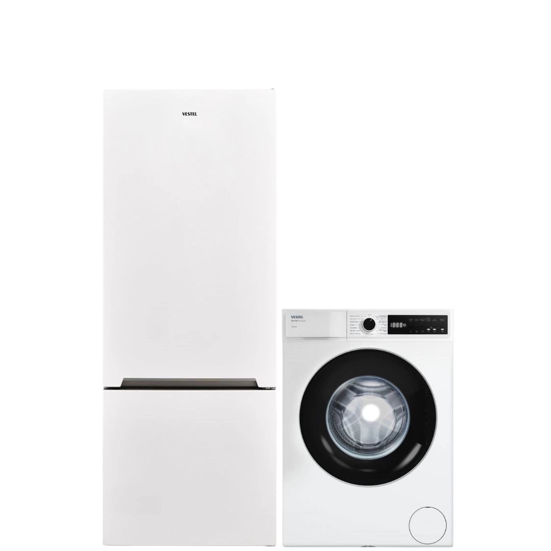 Vestel 2'li Beyaz Eşya Seti (NFK52011 Buzdolabı + CMI 76301 Çamaşır)