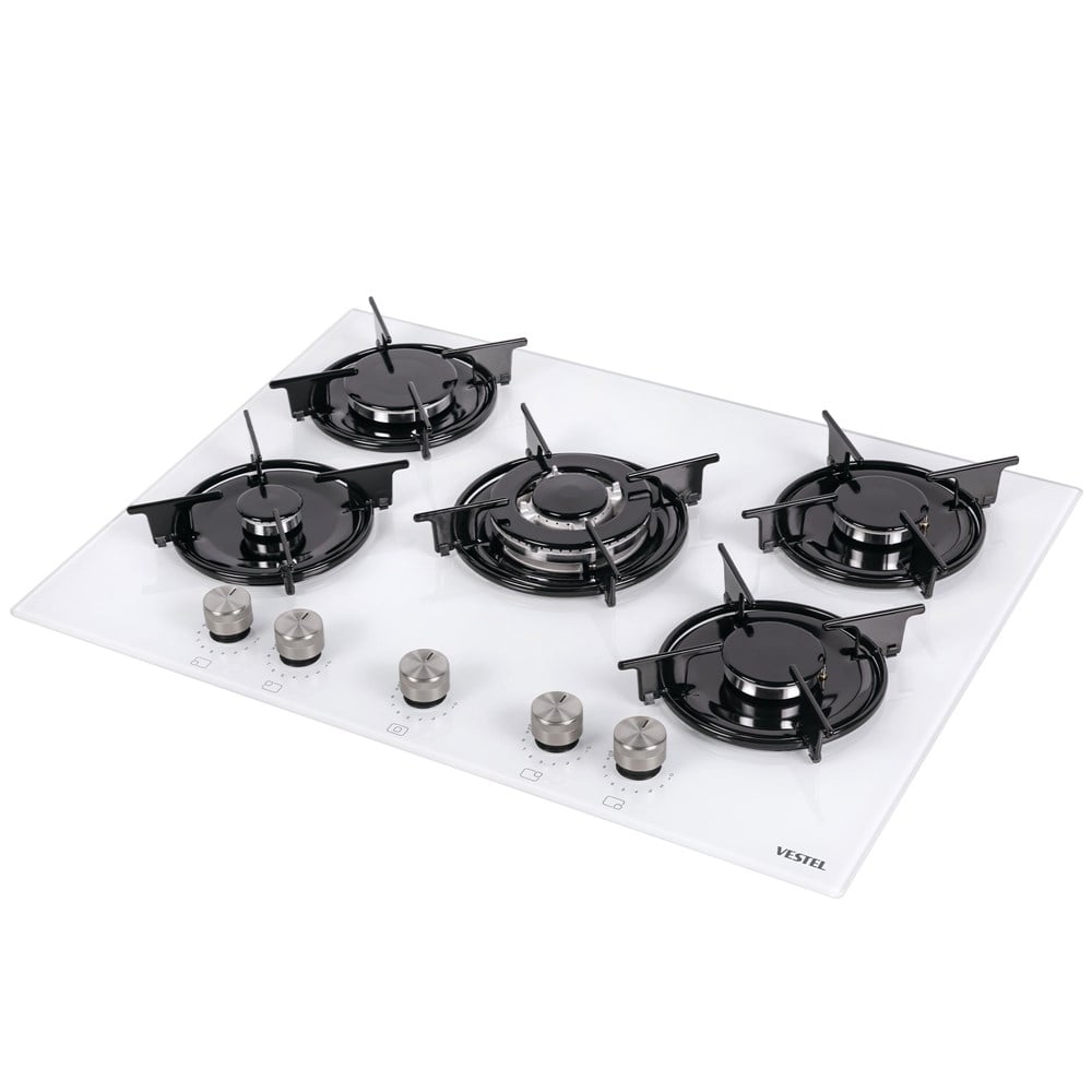 Vestel AO-71159 YB-W Wok Gözlü Beyaz Cam Ankastre Ocak