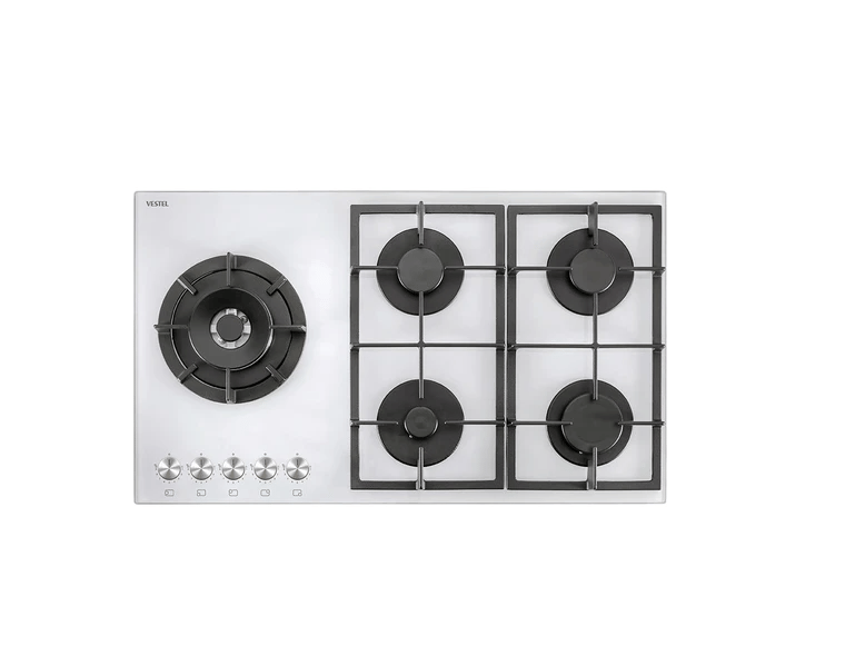 Vestel AO-91159 YB-DW Wok Gözlü Beyaz Cam Ankastre Ocak