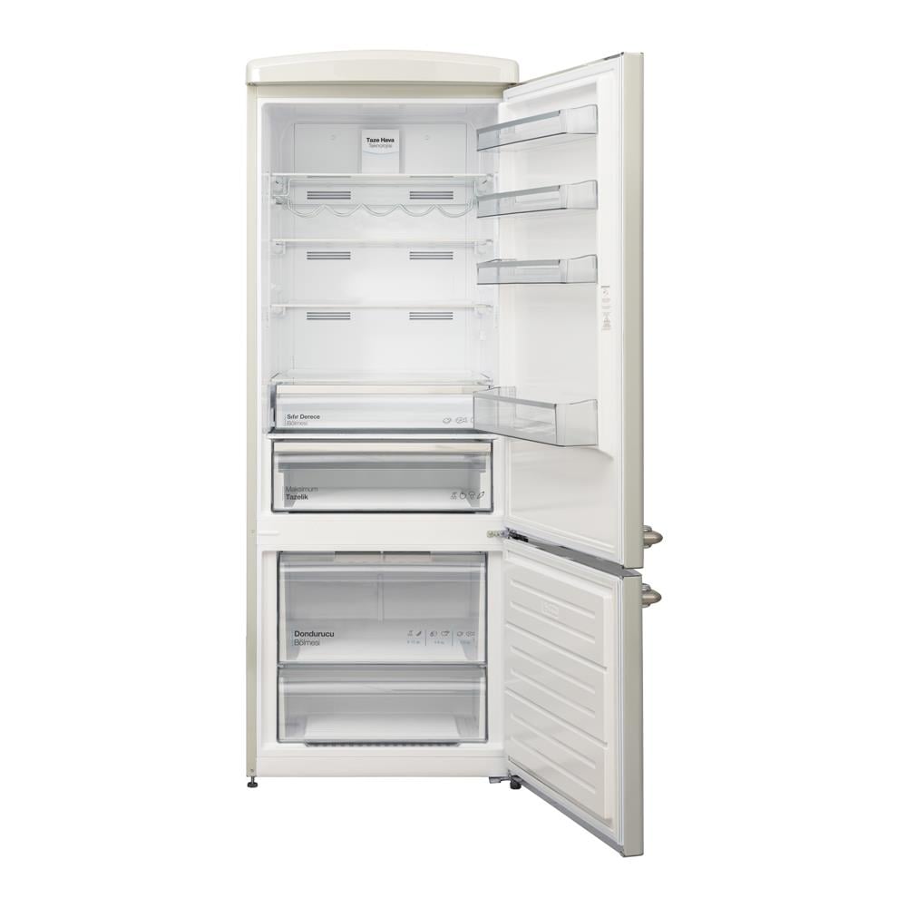 Vestel RETRO NFK52211 Bej 471 Lt No-Frost Buzdolabı