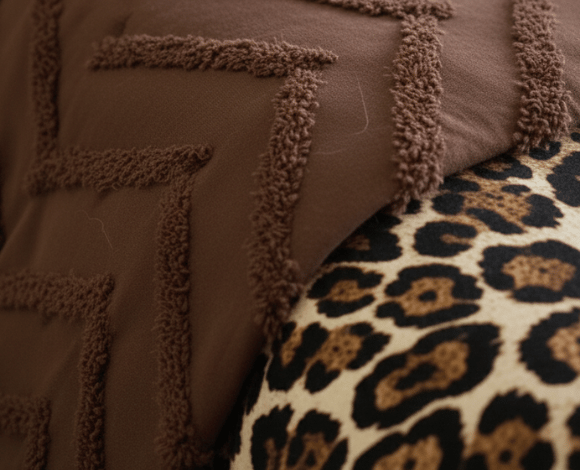 fırfırlı sarı leopar desen nevresim takımı 