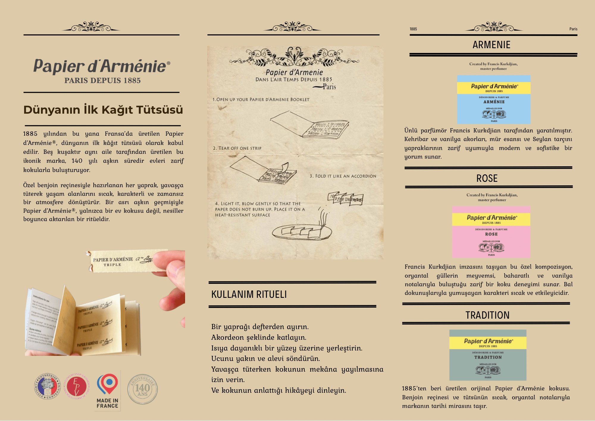 Papier d'Arménie- Tradition