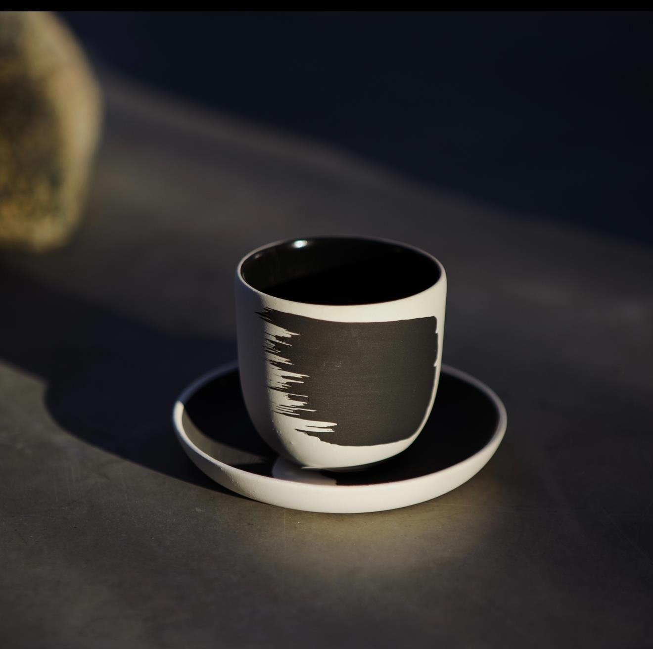 Qod Siyah Espresso Bardağı&Tabağı